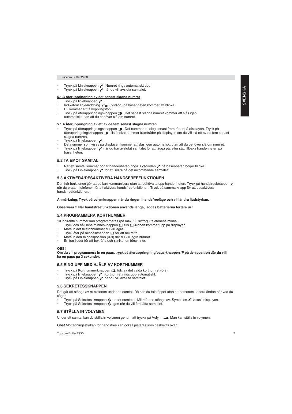 Topcom BUTLER 2950 User Manual | Page 7 / 80