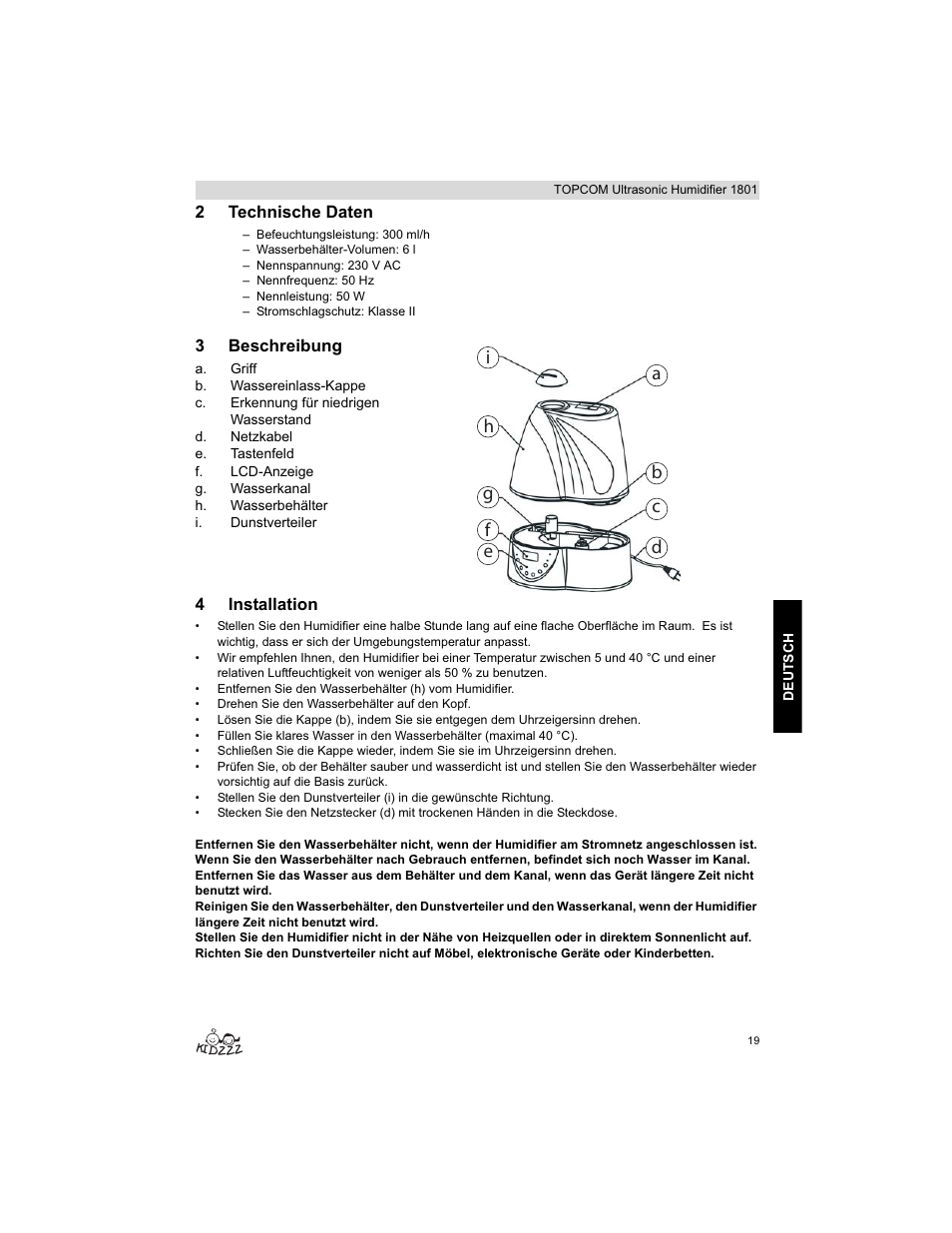 Topcom ULTRASONIC 1801 User Manual | Page 19 / 80