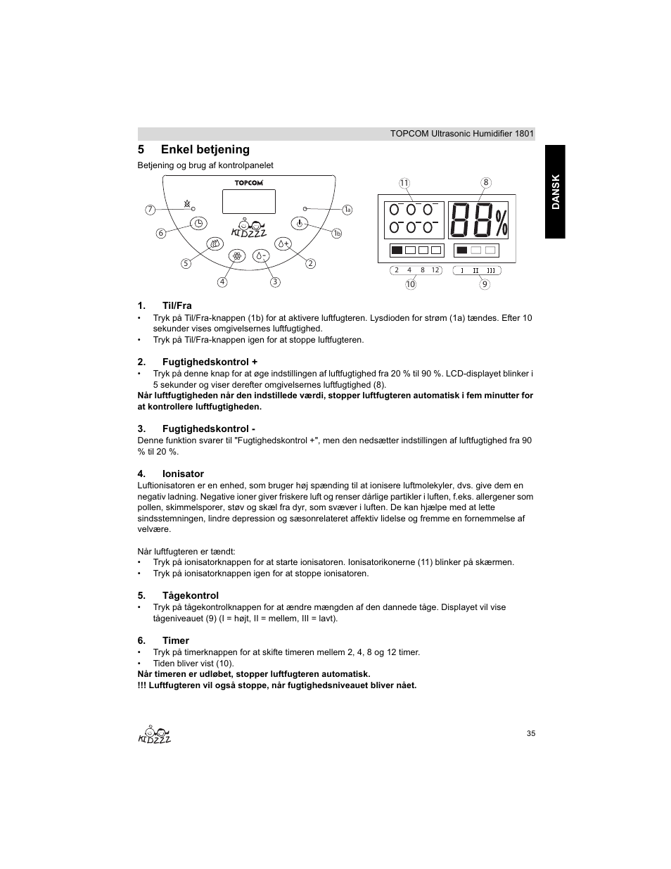 5enkel betjening | Topcom ULTRASONIC 1801 User Manual | Page 35 / 80