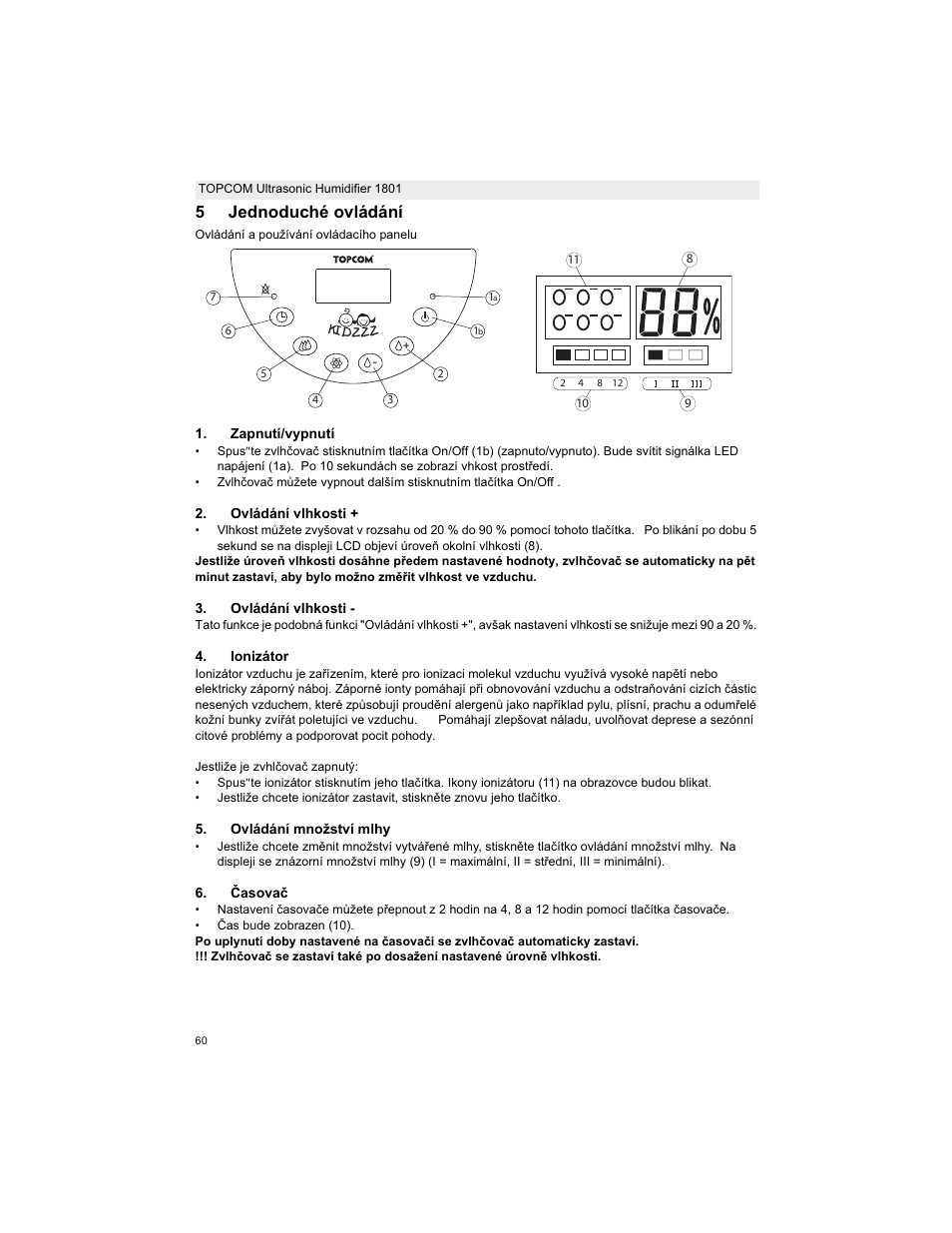 5jednoduché ovládání | Topcom ULTRASONIC 1801 User Manual | Page 60 / 80