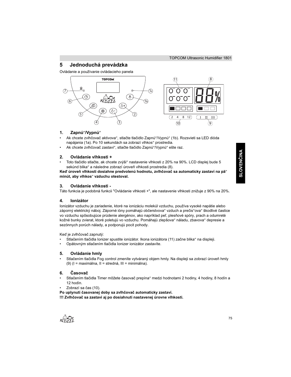 5jednoduchá prevádzka | Topcom ULTRASONIC 1801 User Manual | Page 75 / 80