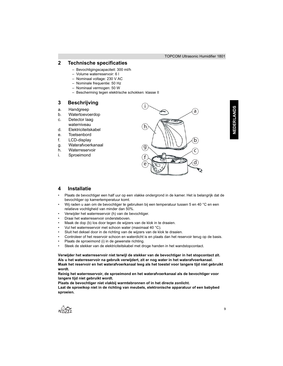 Topcom ULTRASONIC 1801 User Manual | Page 9 / 80