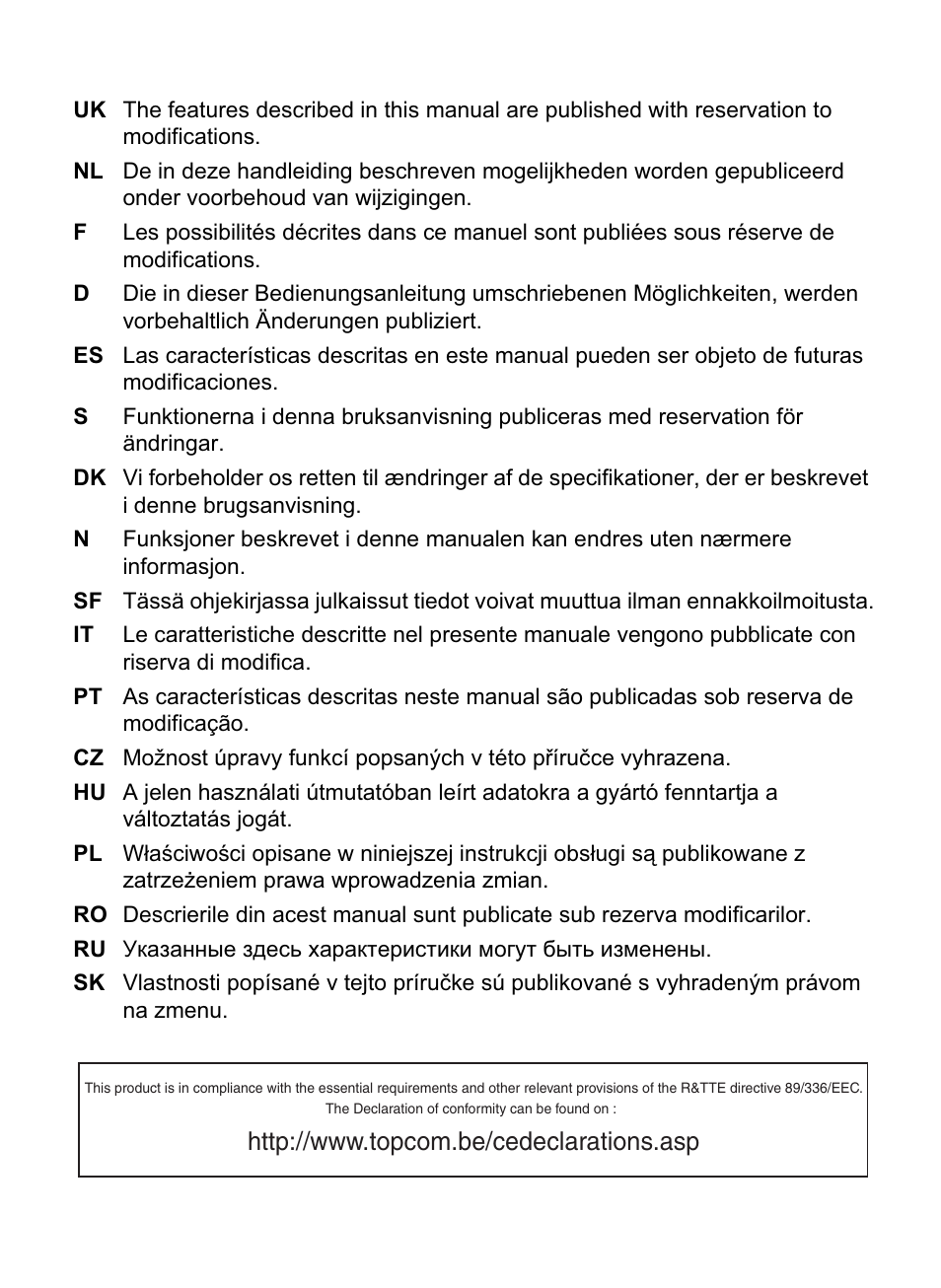 Topcom HB 2M00 User Manual | Page 3 / 128