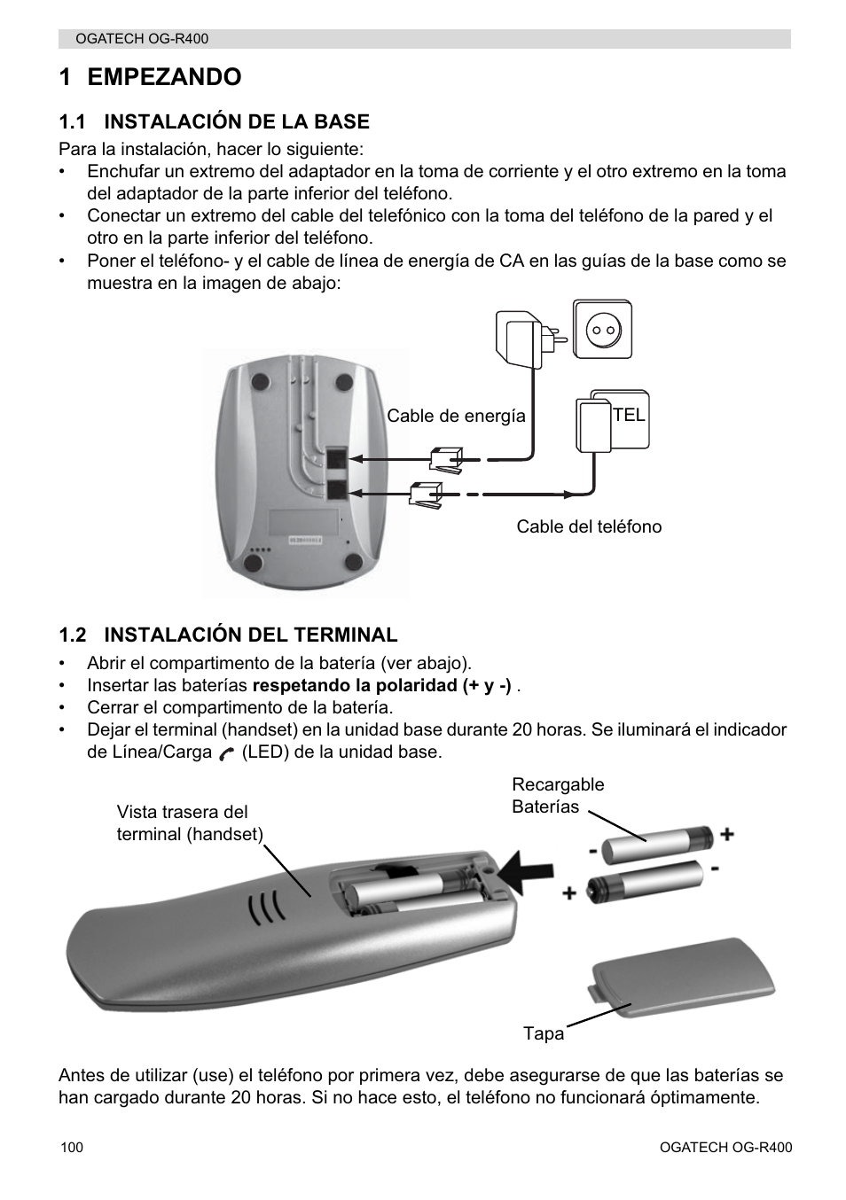 1 empezando | Topcom OGATECH OG-R400 User Manual | Page 100 / 128