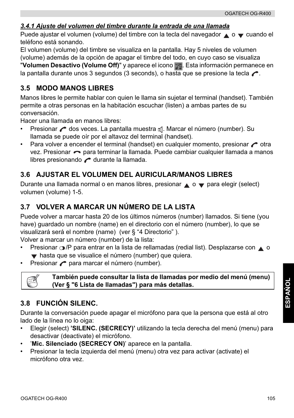 Topcom OGATECH OG-R400 User Manual | Page 105 / 128