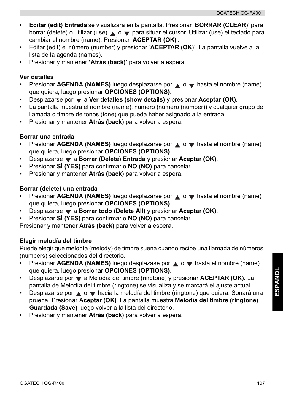 Topcom OGATECH OG-R400 User Manual | Page 107 / 128