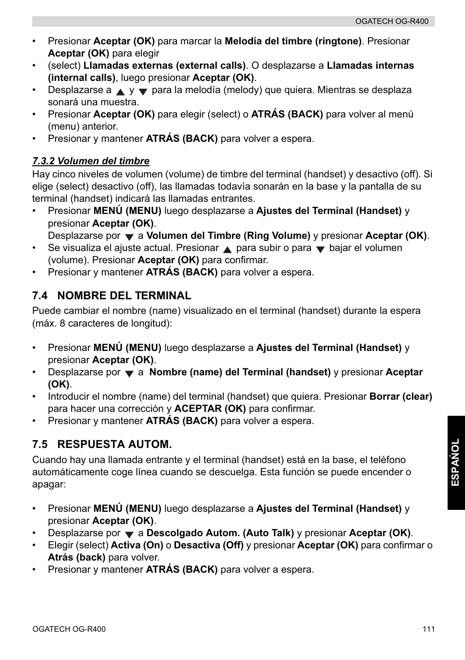 Topcom OGATECH OG-R400 User Manual | Page 111 / 128