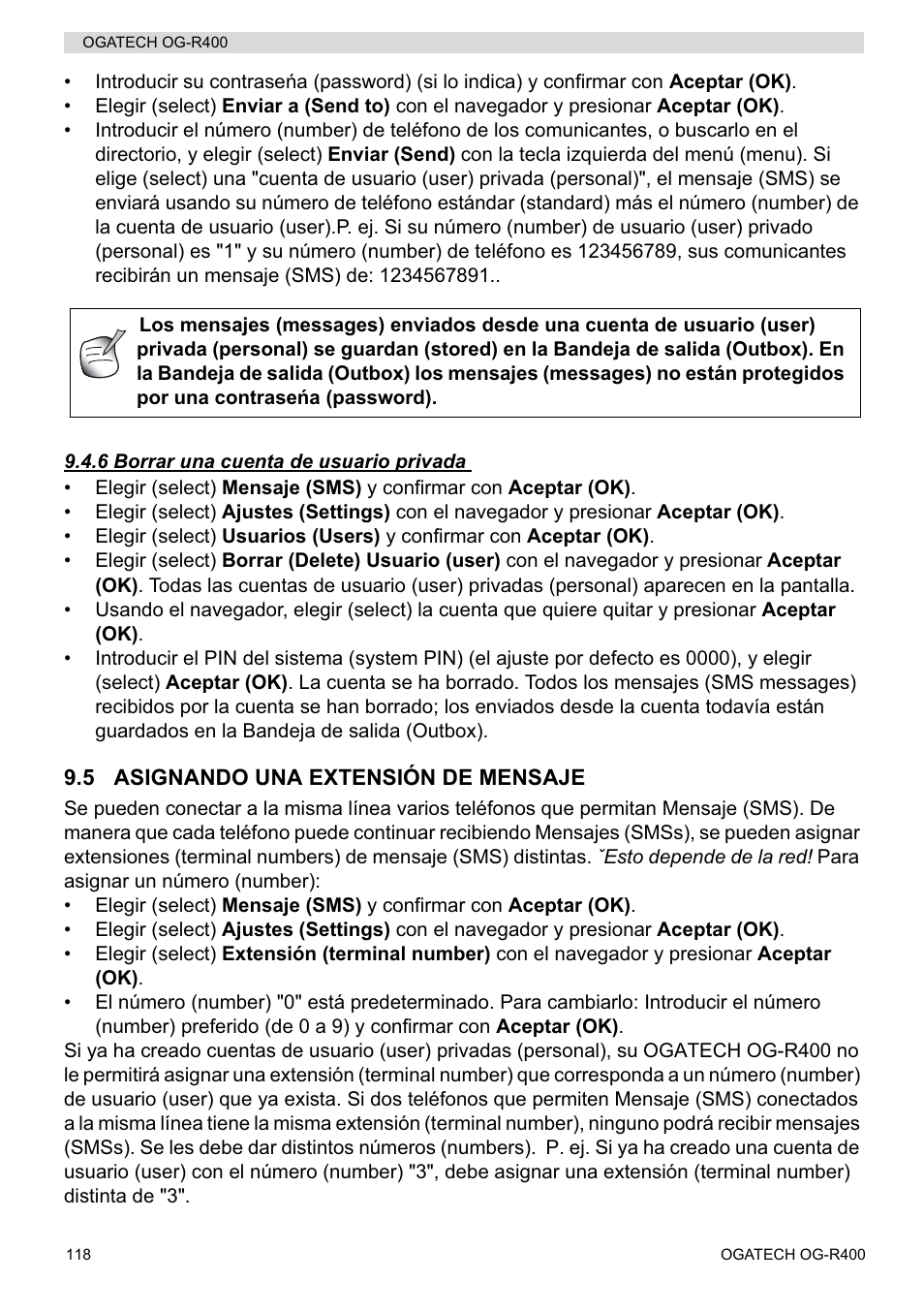 Topcom OGATECH OG-R400 User Manual | Page 118 / 128