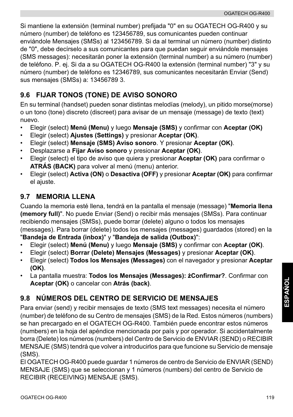 Topcom OGATECH OG-R400 User Manual | Page 119 / 128