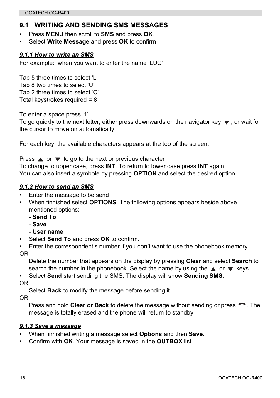 Topcom OGATECH OG-R400 User Manual | Page 16 / 128