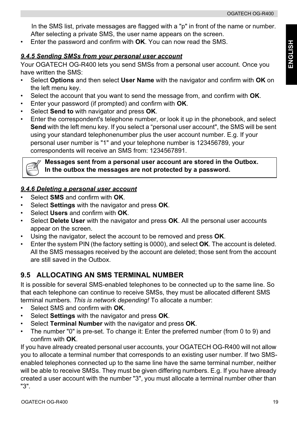 Topcom OGATECH OG-R400 User Manual | Page 19 / 128