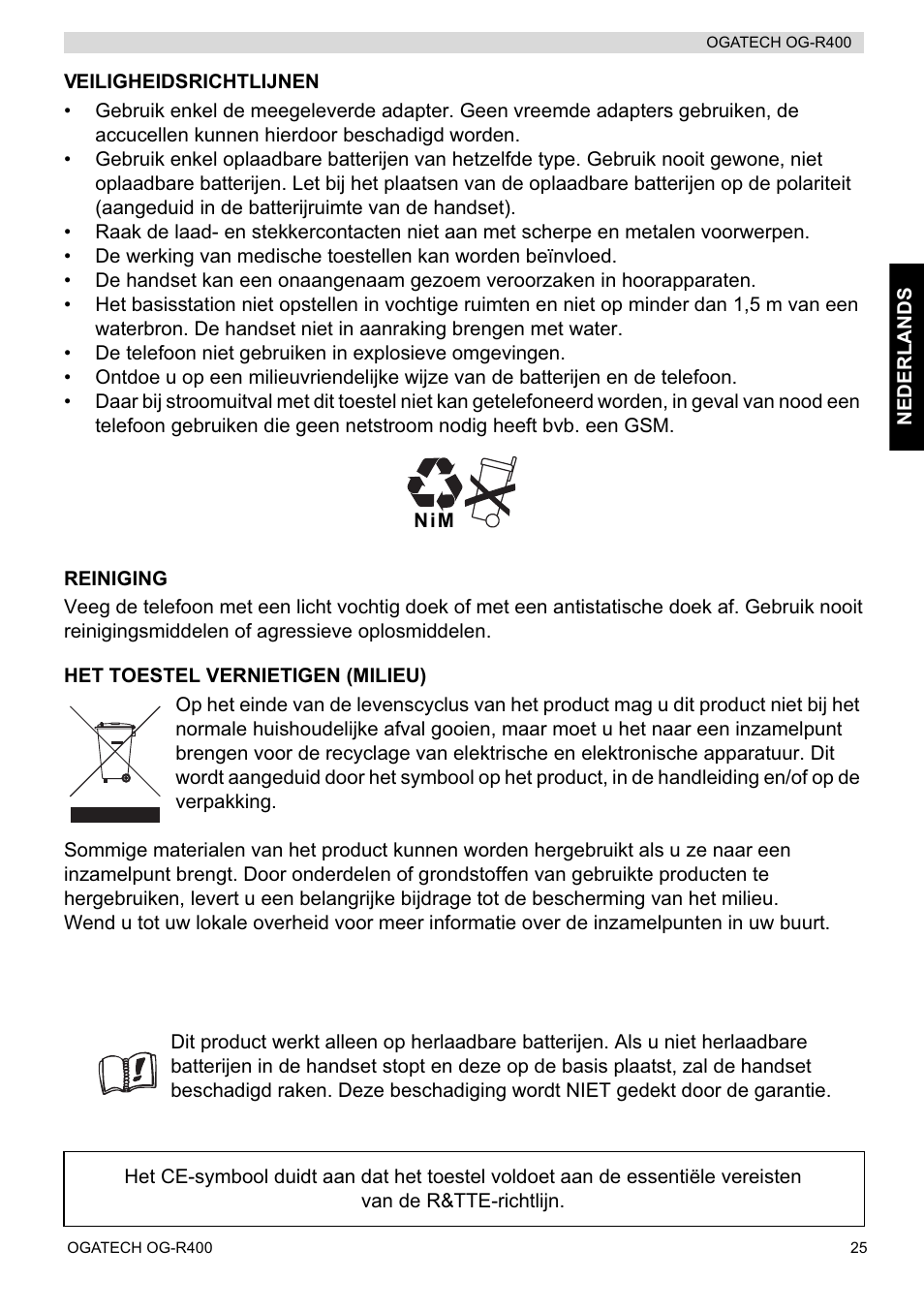 Topcom OGATECH OG-R400 User Manual | Page 25 / 128