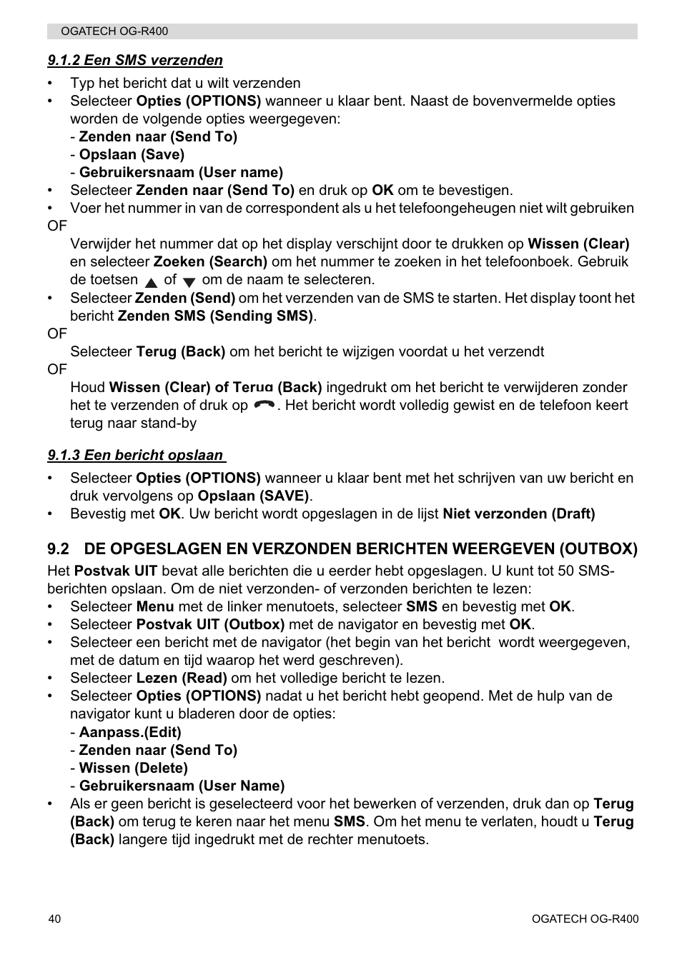 Topcom OGATECH OG-R400 User Manual | Page 40 / 128