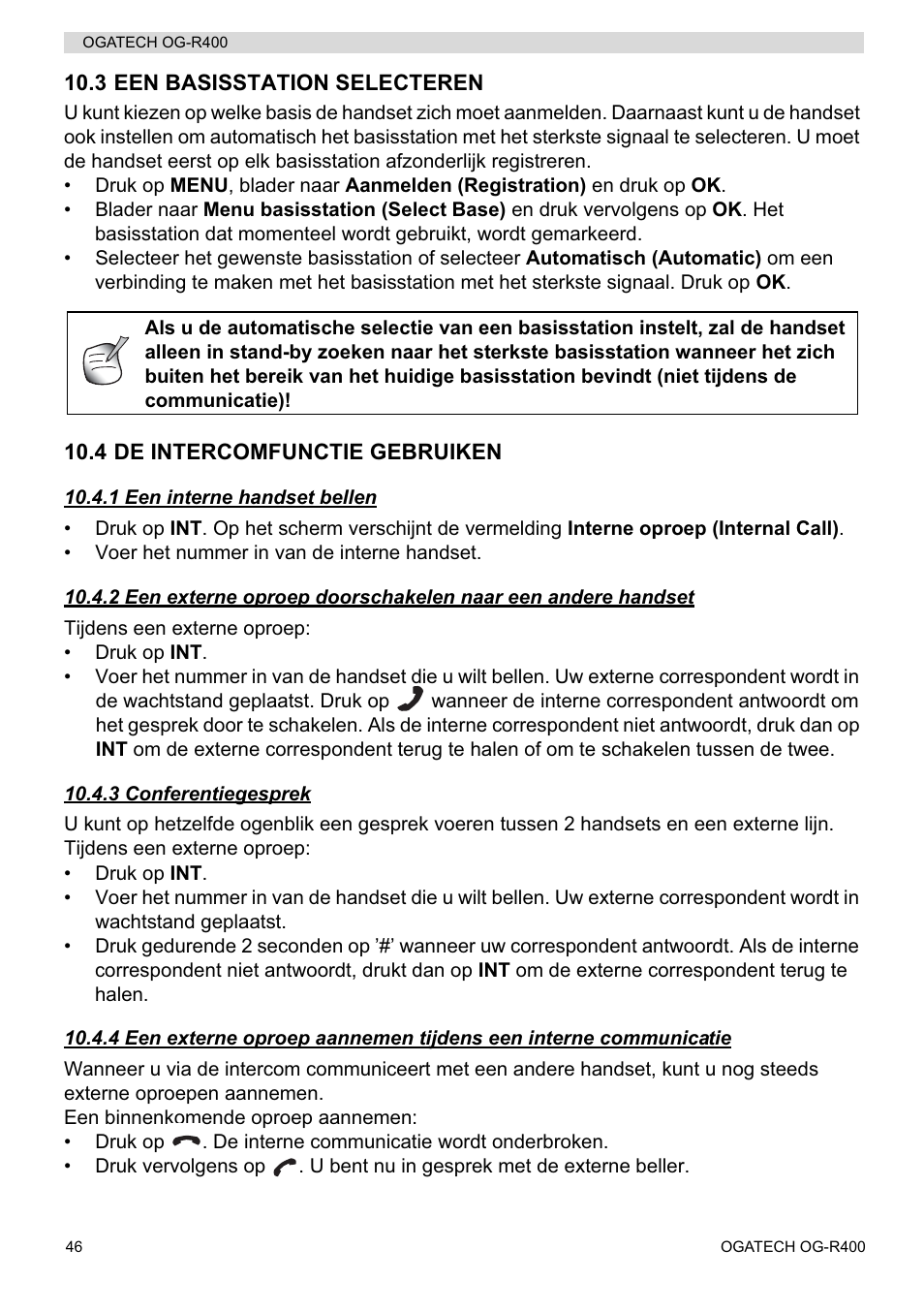 Topcom OGATECH OG-R400 User Manual | Page 46 / 128