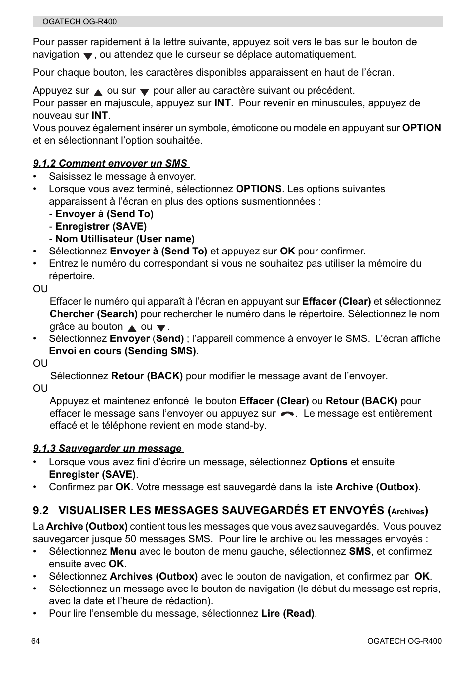 Topcom OGATECH OG-R400 User Manual | Page 64 / 128