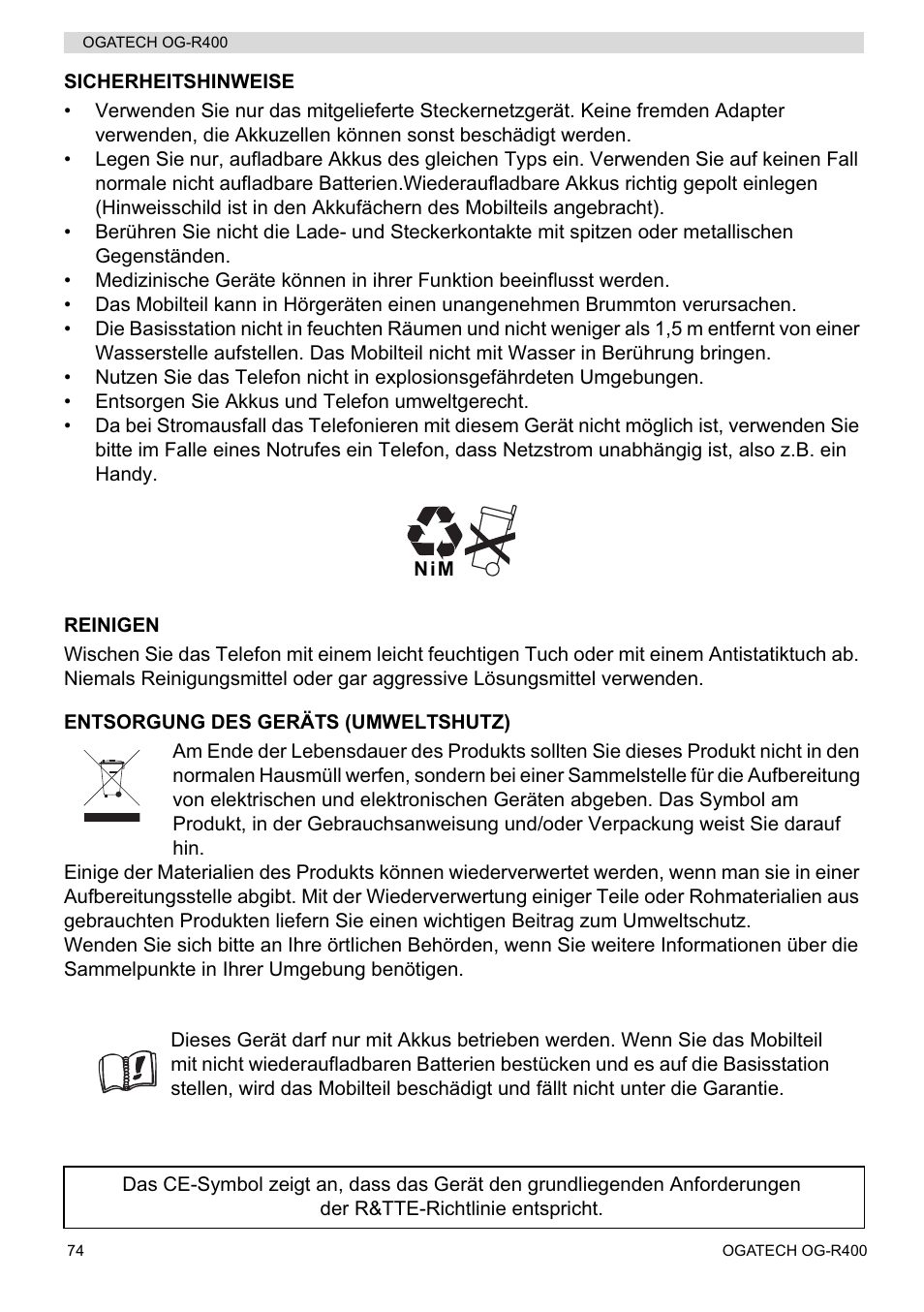 Topcom OGATECH OG-R400 User Manual | Page 74 / 128