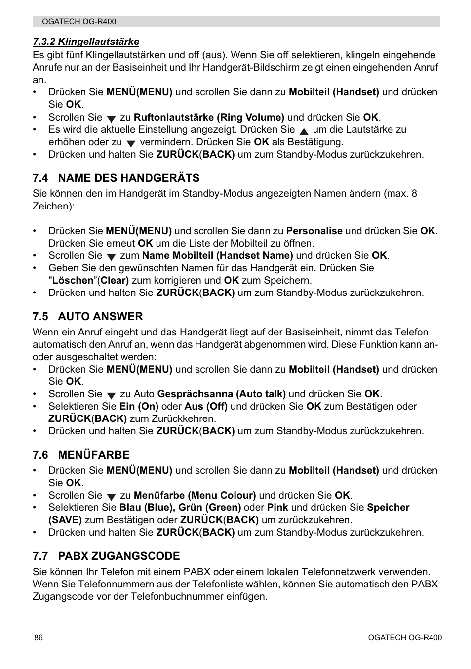 Topcom OGATECH OG-R400 User Manual | Page 86 / 128