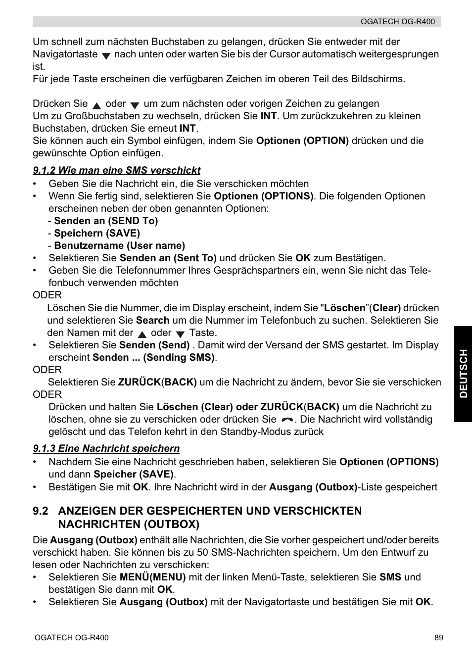 Topcom OGATECH OG-R400 User Manual | Page 89 / 128