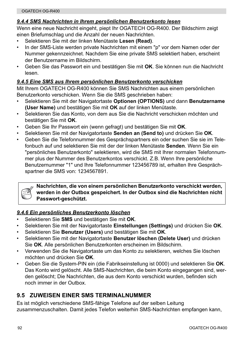 Topcom OGATECH OG-R400 User Manual | Page 92 / 128