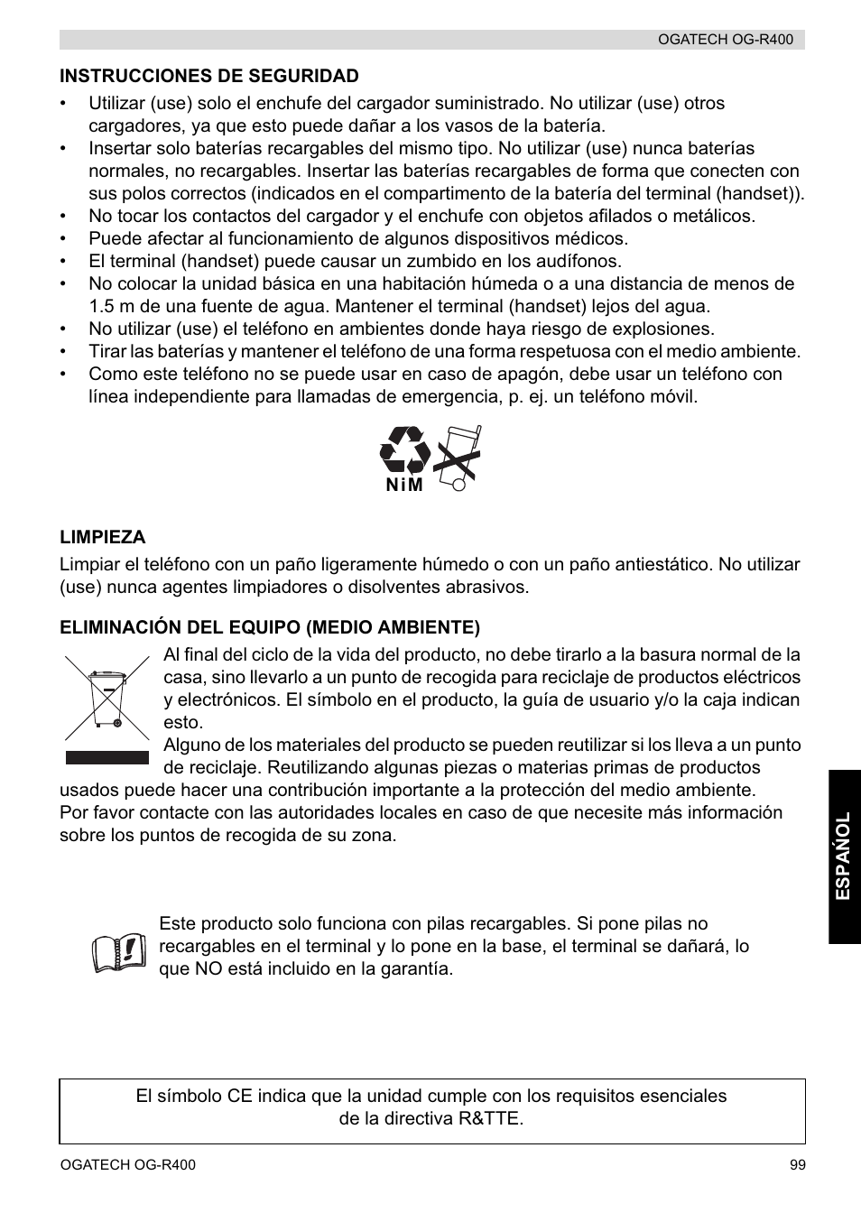 Topcom OGATECH OG-R400 User Manual | Page 99 / 128