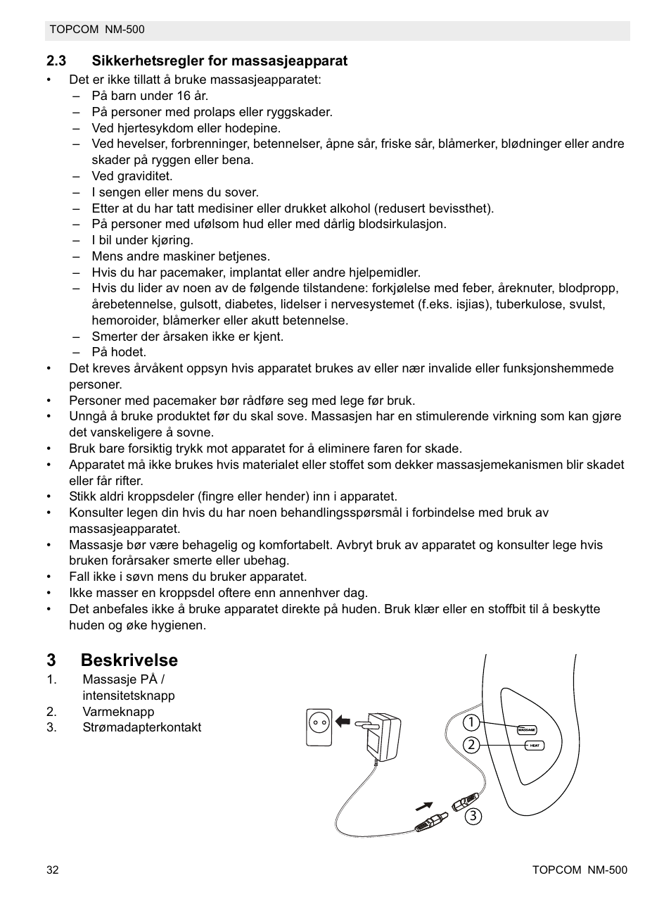 3beskrivelse | Topcom NM-500-H User Manual | Page 32 / 72