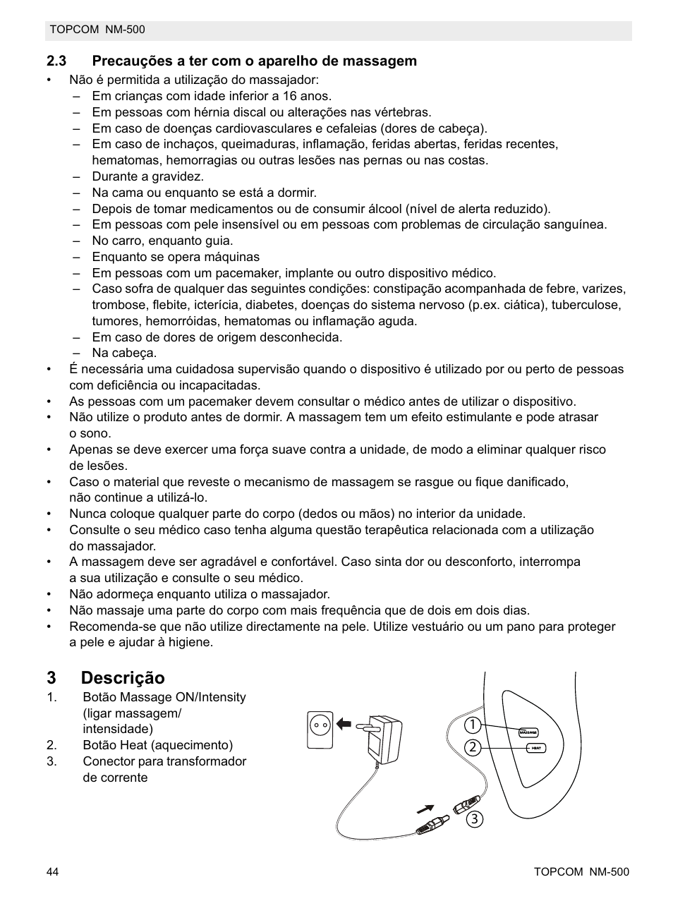 3descrição | Topcom NM-500-H User Manual | Page 44 / 72