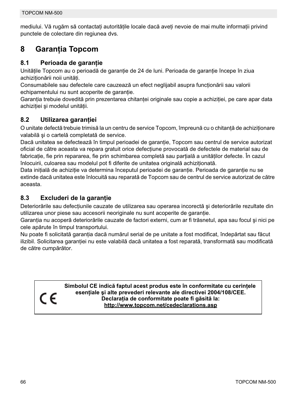 8garanġia topcom | Topcom NM-500-H User Manual | Page 66 / 72