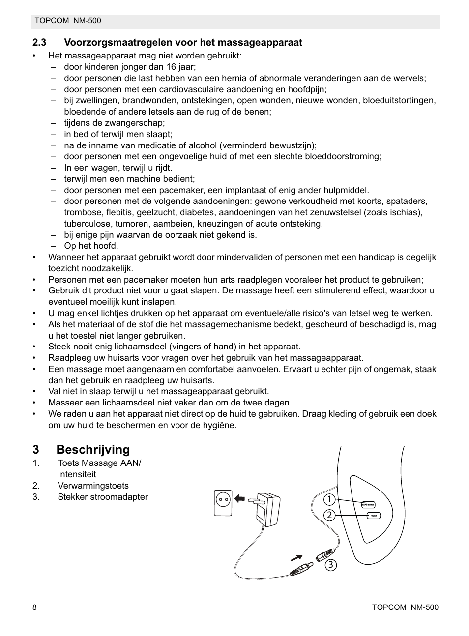 3beschrijving | Topcom NM-500-H User Manual | Page 8 / 72