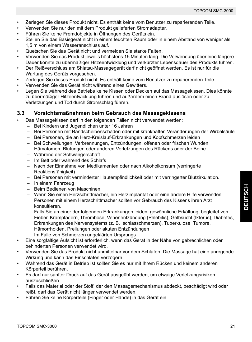 Topcom SMC-3000 User Manual | Page 21 / 104