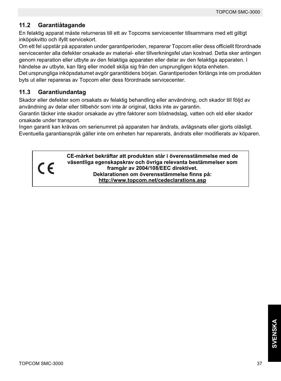 Topcom SMC-3000 User Manual | Page 37 / 104