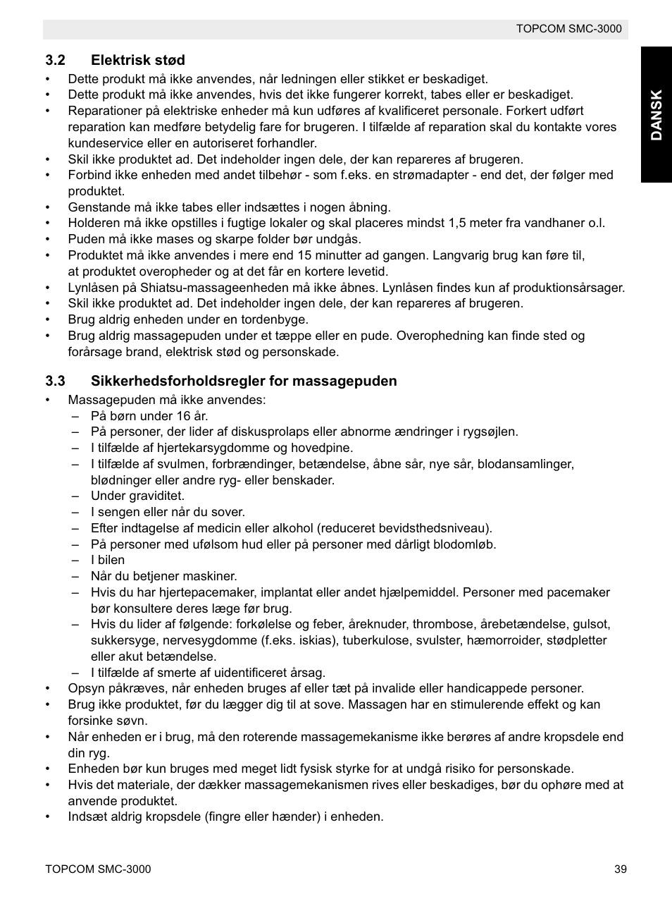 Topcom SMC-3000 User Manual | Page 39 / 104