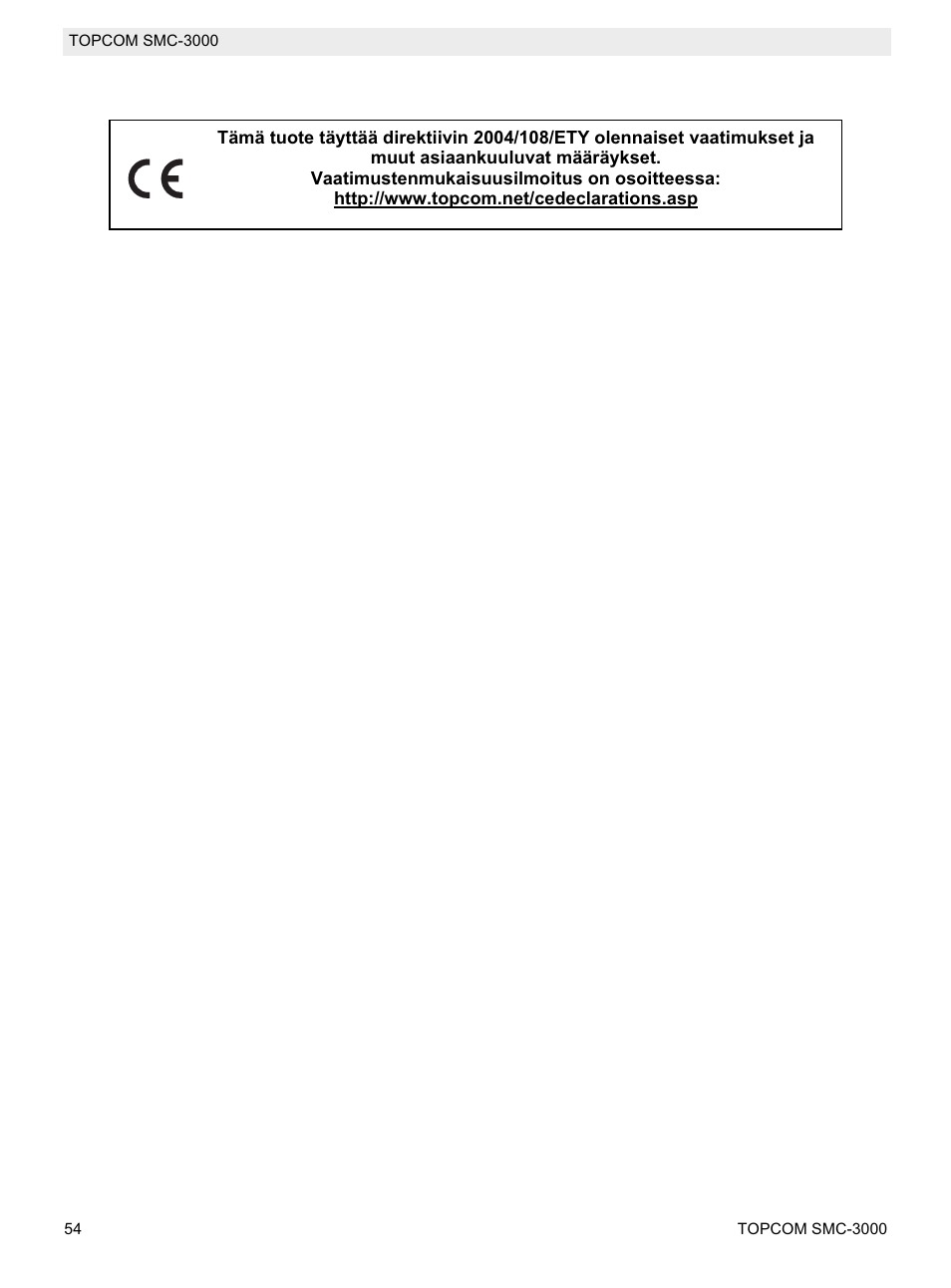 Topcom SMC-3000 User Manual | Page 54 / 104