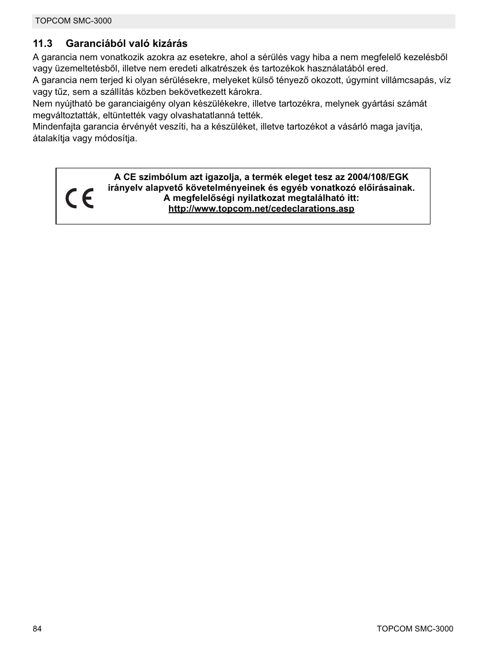 Topcom SMC-3000 User Manual | Page 84 / 104