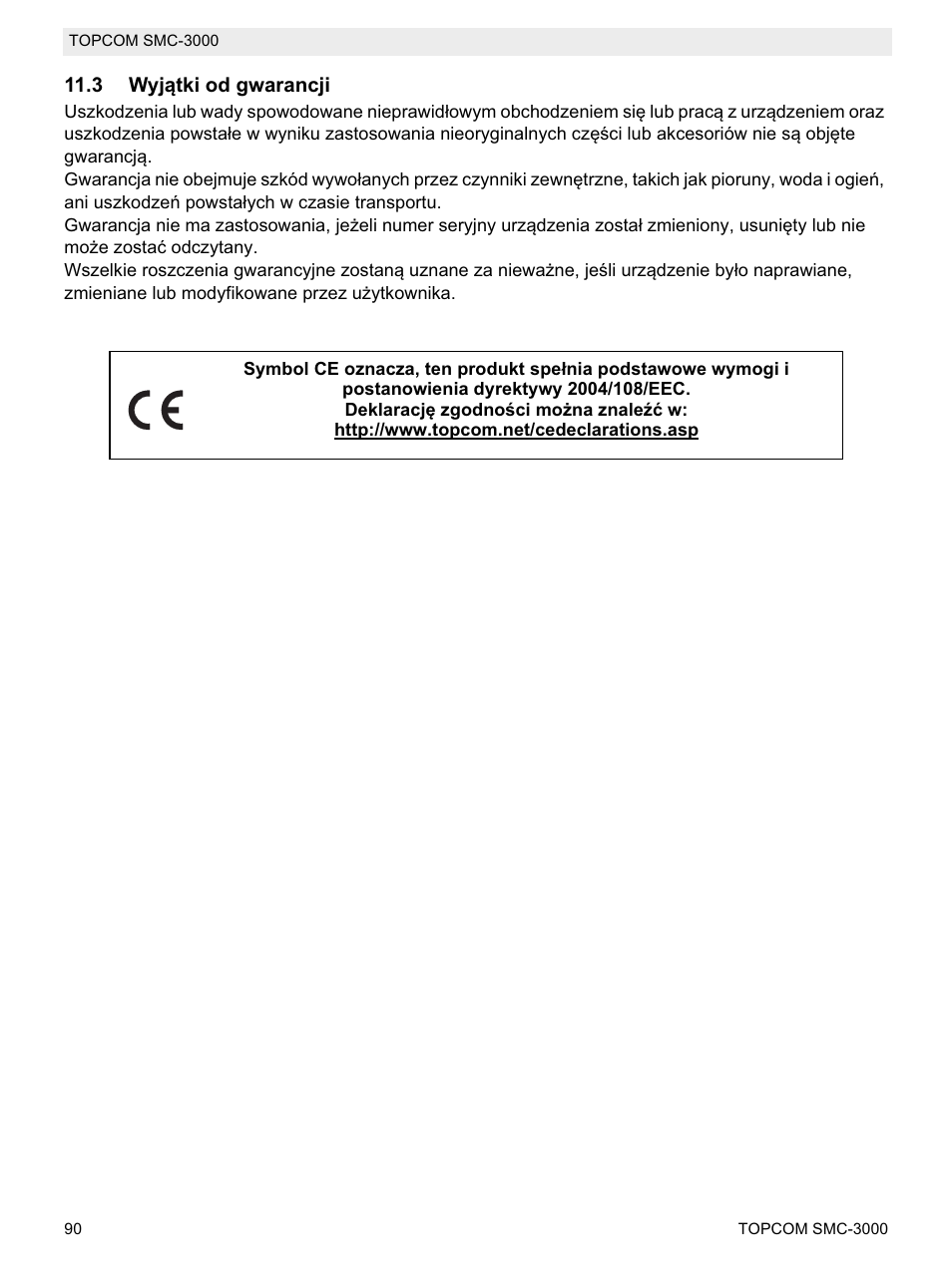 Topcom SMC-3000 User Manual | Page 90 / 104