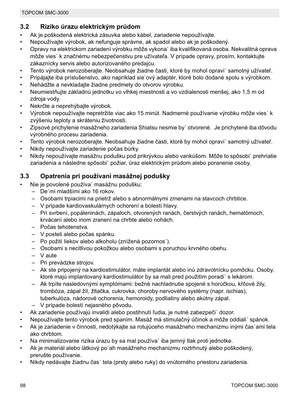 Topcom SMC-3000 User Manual | Page 98 / 104