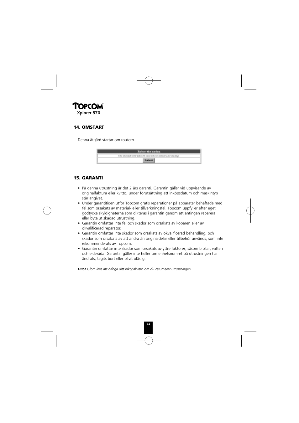 Topcom Xplorer 870 User Manual | Page 24 / 96