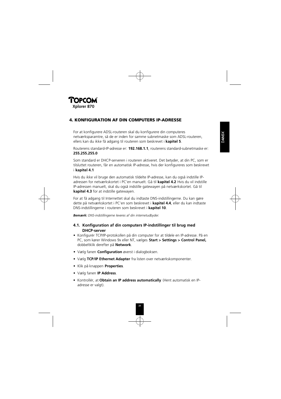 Topcom Xplorer 870 User Manual | Page 31 / 96