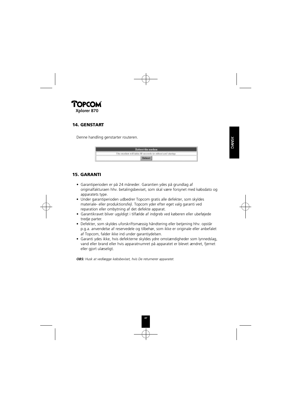 Topcom Xplorer 870 User Manual | Page 47 / 96