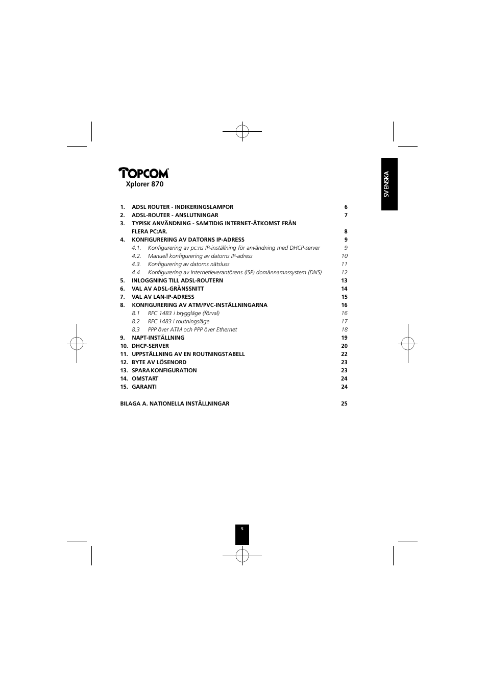 Topcom Xplorer 870 User Manual | Page 5 / 96