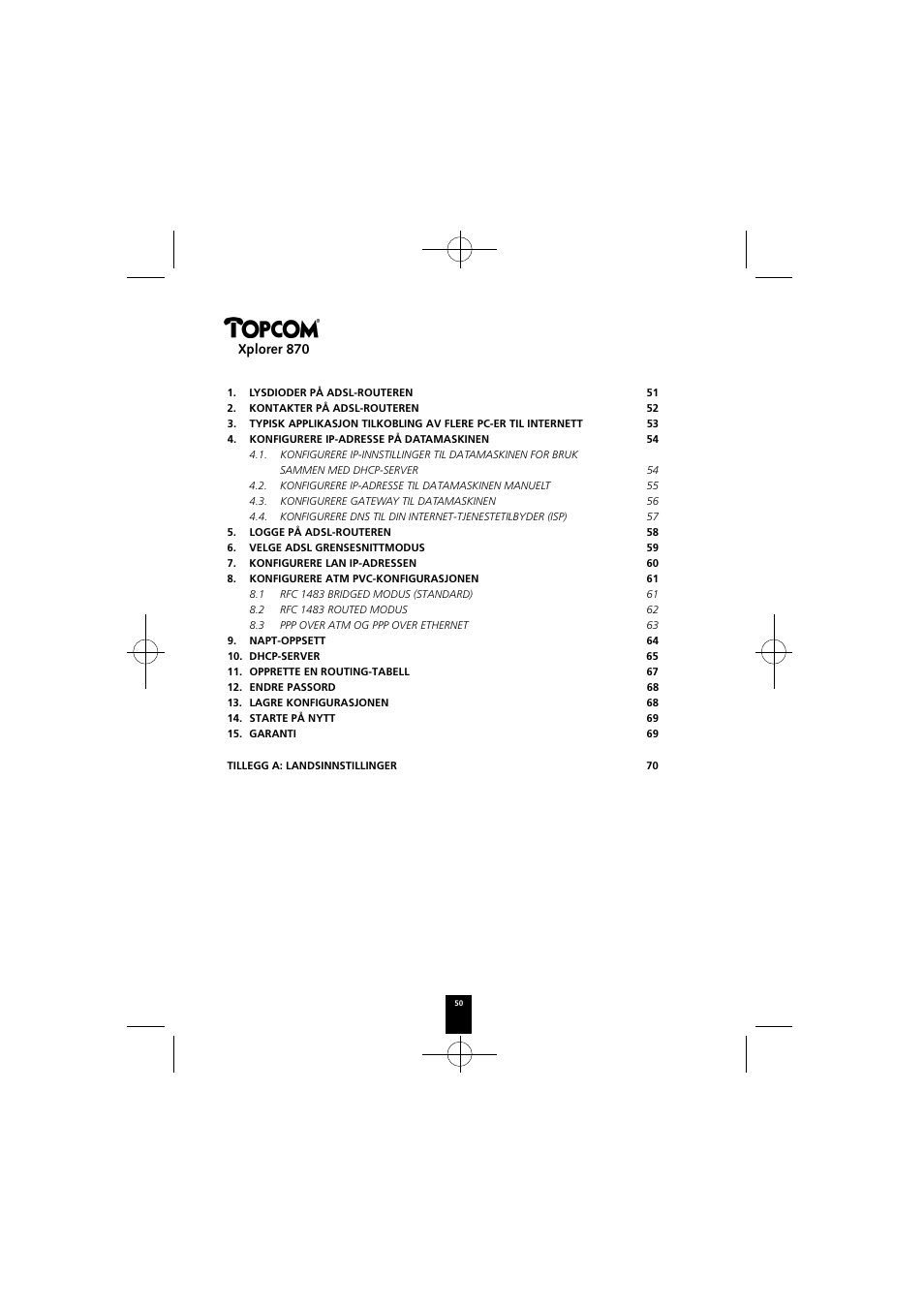 Xplorer 870 | Topcom Xplorer 870 User Manual | Page 50 / 96