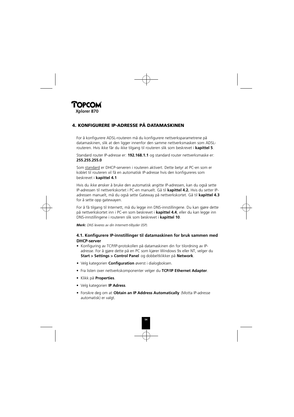 Topcom Xplorer 870 User Manual | Page 54 / 96