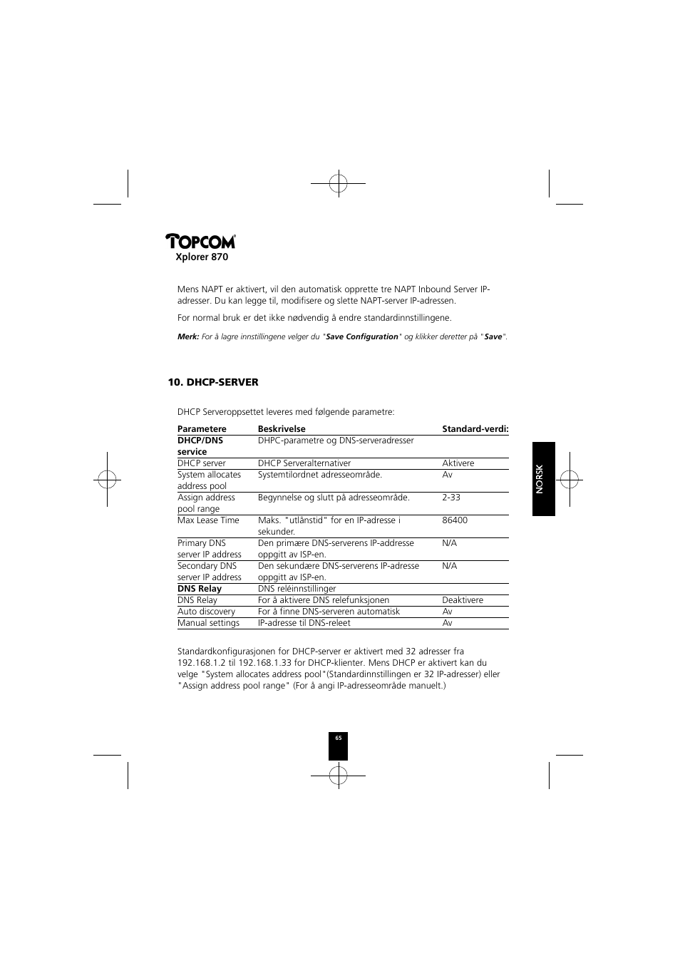 Topcom Xplorer 870 User Manual | Page 65 / 96