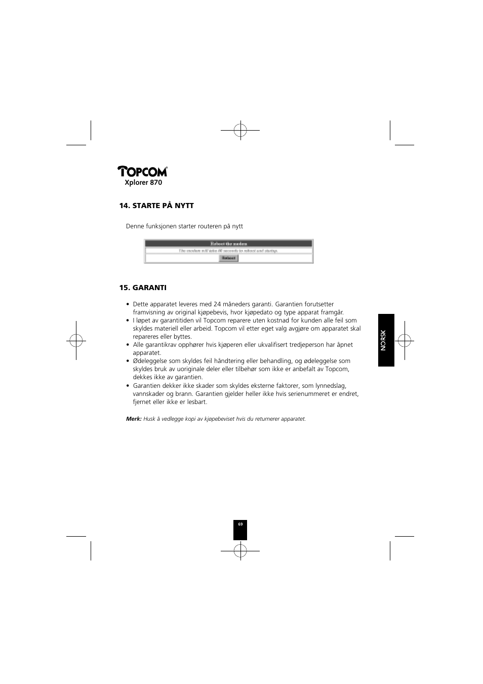 Topcom Xplorer 870 User Manual | Page 69 / 96