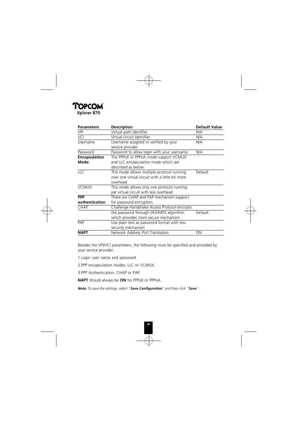 Topcom Xplorer 870 User Manual | Page 86 / 96