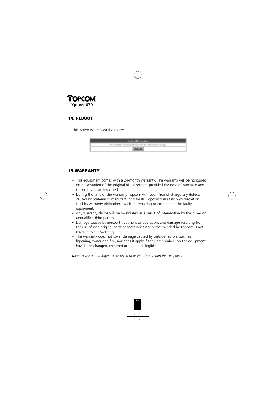 Topcom Xplorer 870 User Manual | Page 92 / 96