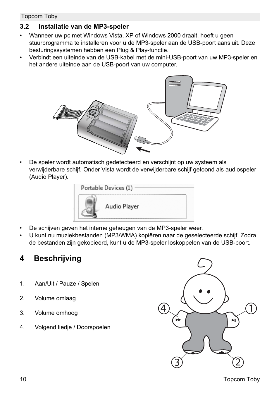 4beschrijving | Topcom Toby User Manual | Page 10 / 76