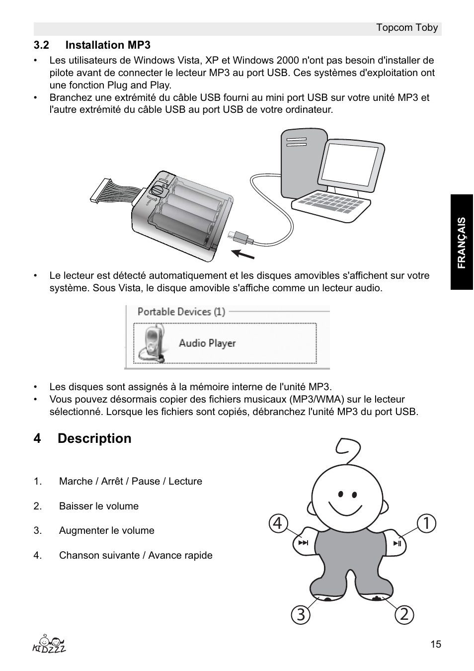 4description | Topcom Toby User Manual | Page 15 / 76