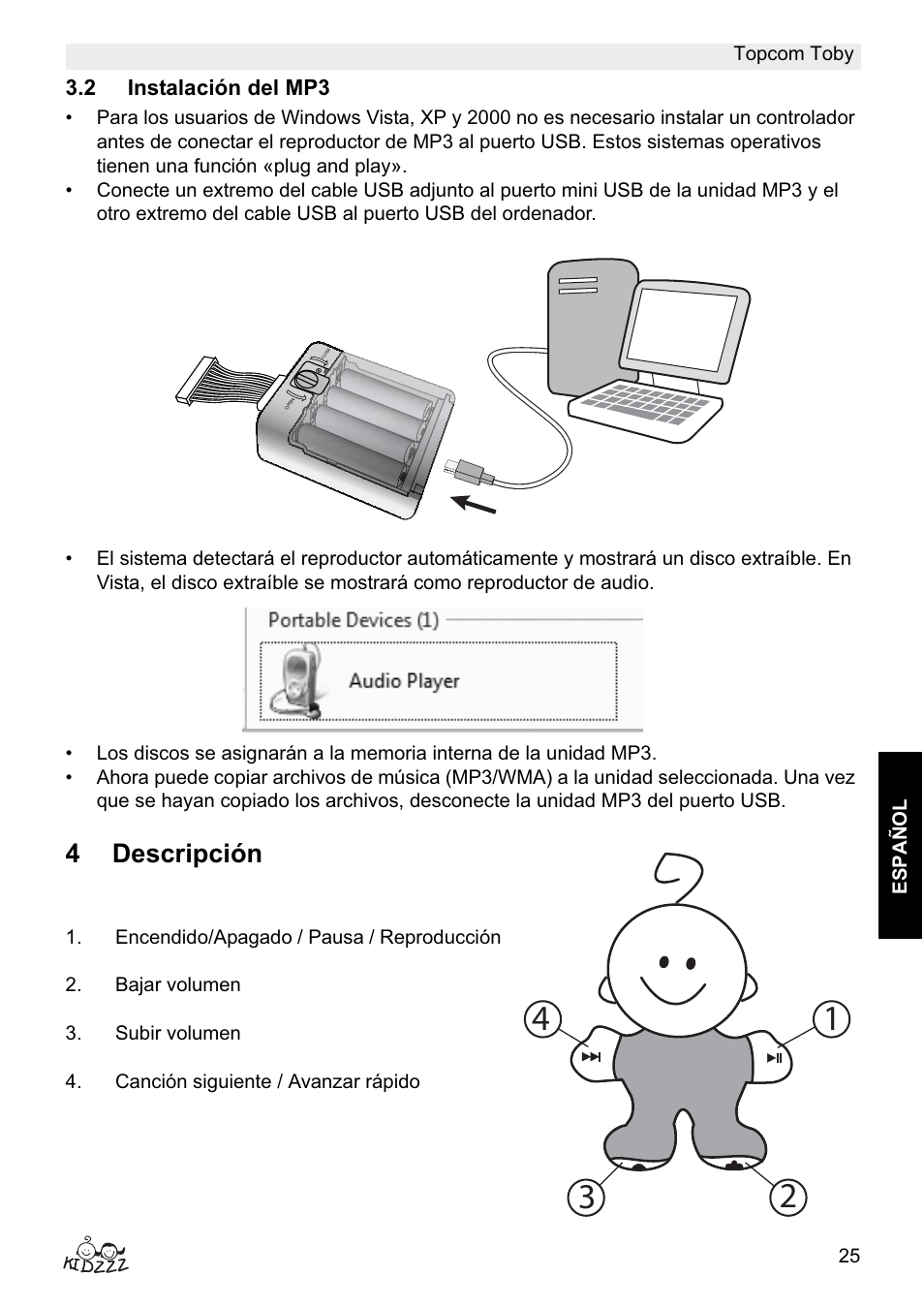 4descripción | Topcom Toby User Manual | Page 25 / 76