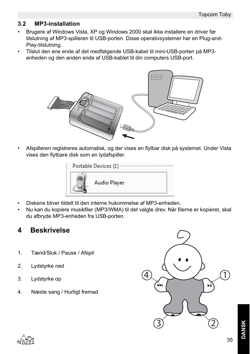 4beskrivelse | Topcom Toby User Manual | Page 35 / 76