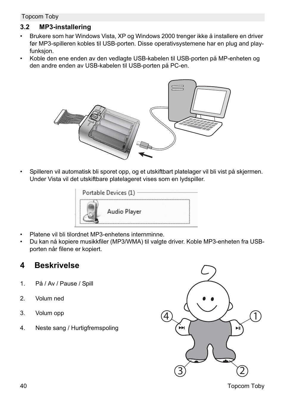 4beskrivelse | Topcom Toby User Manual | Page 40 / 76